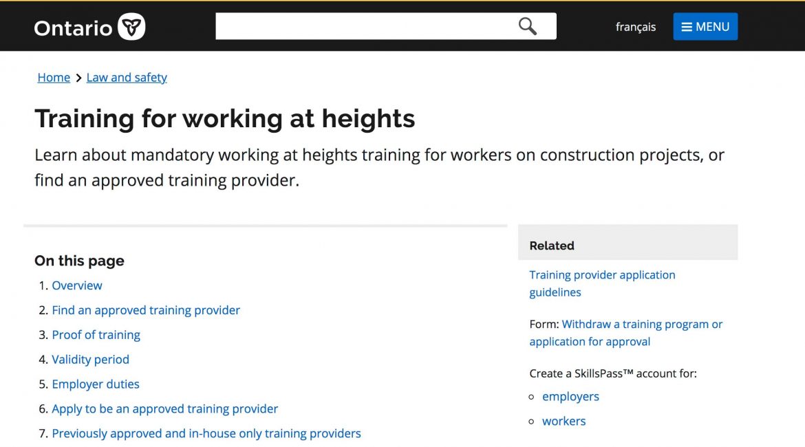 Working At Heights Extension
