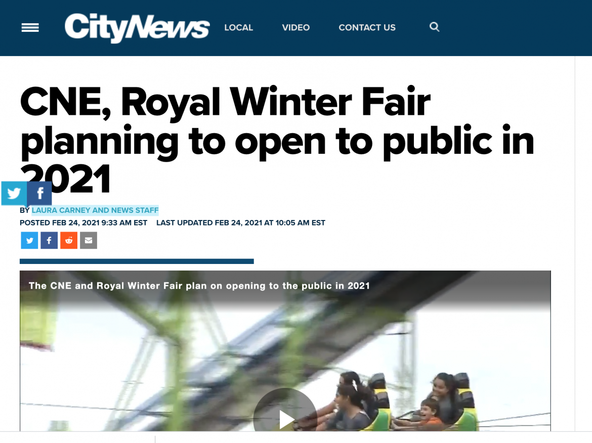 CNE, Royal Winter Fair planning to open to public in 2021